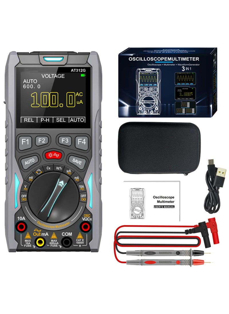 Generic AT312G 3 in 1 Oscilloscope Digital Scope Multimeter with 12MHz Bandwidth 50MSa/s Sampling Rate Built-in Generator Multiple Multimeter Tester Function  - Image 1