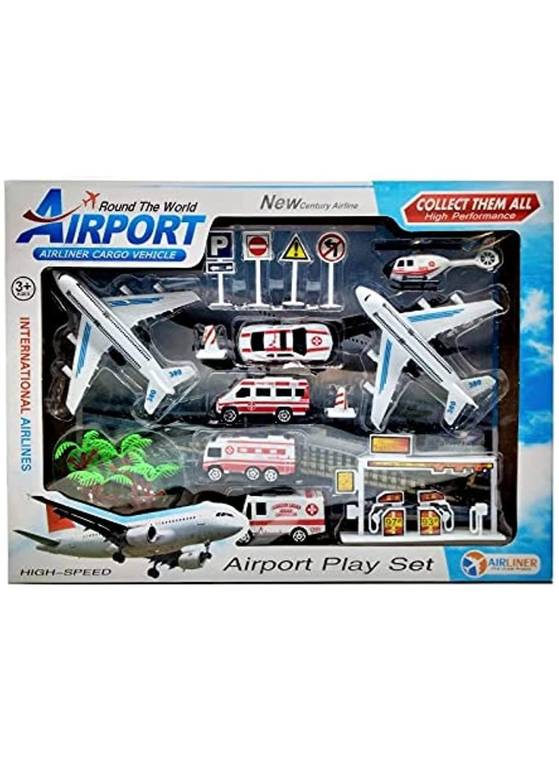 Toy Box Airport Play Set Pull Back Plane - Image 1
