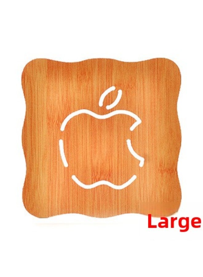 Household Hollow Wooden Coaster Kitchen Thickened Anti-scald Insulation Mat Placemat Non-slip Pot Bowl Mat Tea Cup Mat Bowl Mat-Color:Large Special Offer Gap Apple# C06PP#-Specifications:Small Size 800 PCs/piece, Large 300 Pcs/piece  - Image 1