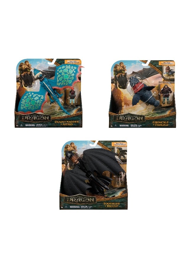 DreamWorks DreamWorks How to Train Your Dragon Viking and Dragon Figures Set (Assorted)  - Image 1