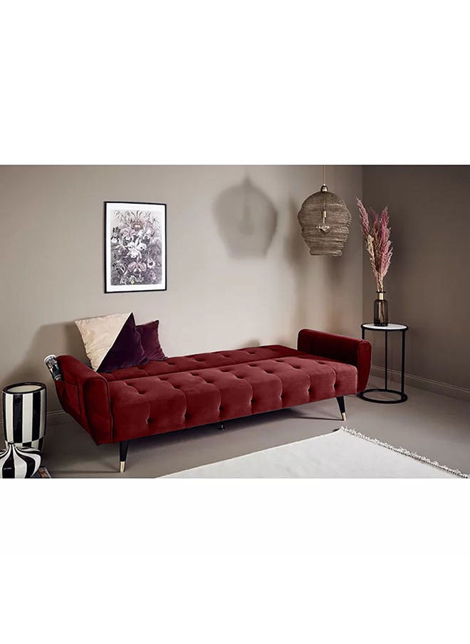 إن - هاوس مونتلا | أريكه سرير 2 في 1 من الكتان 36x179x106 cm- برغندي  - Image 2