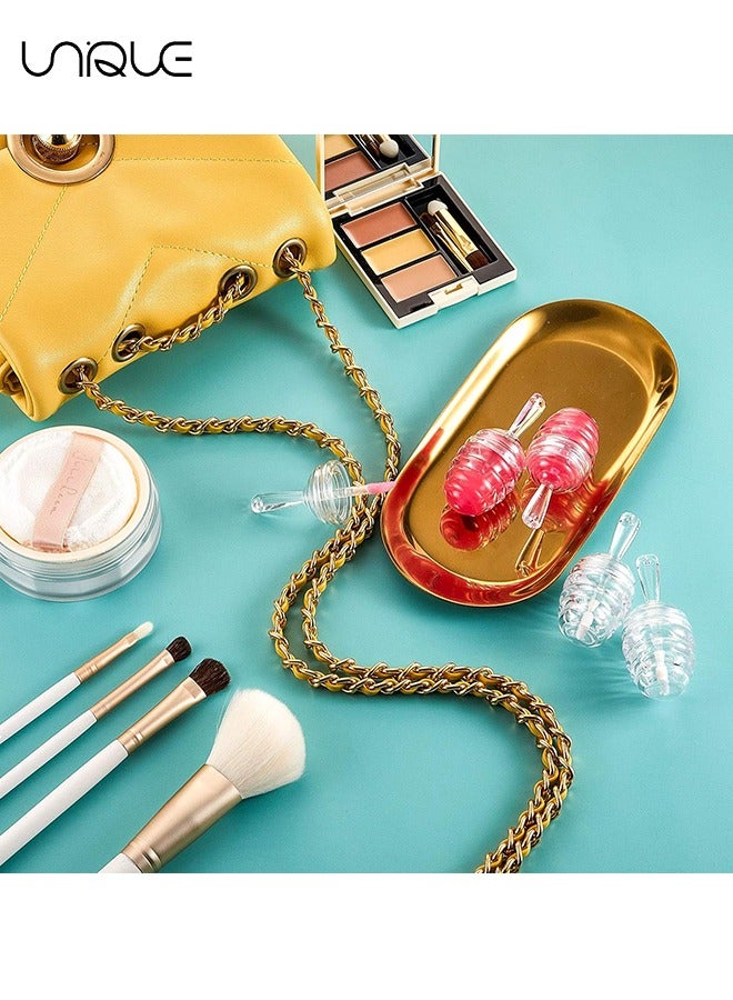 يونيك 5 قطع أنبوب ملمع الشفاه على شكل جرة العسل - حاوية ملمع شفاه فارغة - زجاجة أحمر شفاه قابلة لإعادة التعبئة - أنبوب أحمر شفاه لطيف مع عصا مستحضرات تجميل DIY للسيدات (واضح) - Image 5