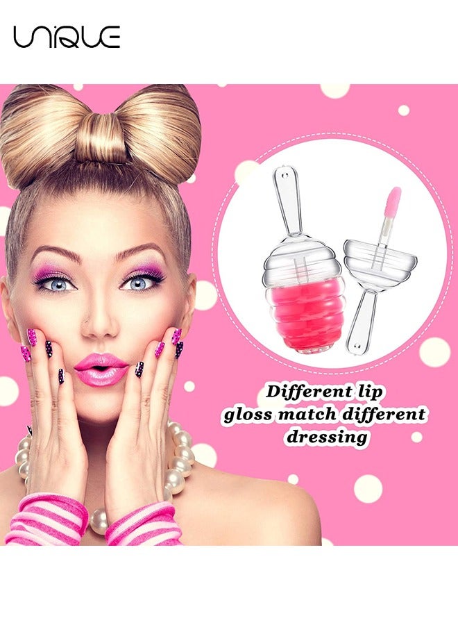 يونيك 5 قطع أنبوب ملمع الشفاه على شكل جرة العسل - حاوية ملمع شفاه فارغة - زجاجة أحمر شفاه قابلة لإعادة التعبئة - أنبوب أحمر شفاه لطيف مع عصا مستحضرات تجميل DIY للسيدات (واضح) - Image 3