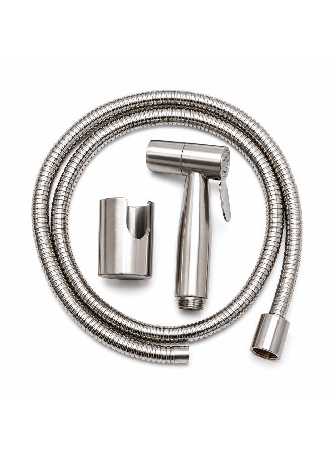Siena Premium 304 Stainless Steel Shattaf Set with 120cm Hose and Wall Holder - Image 1