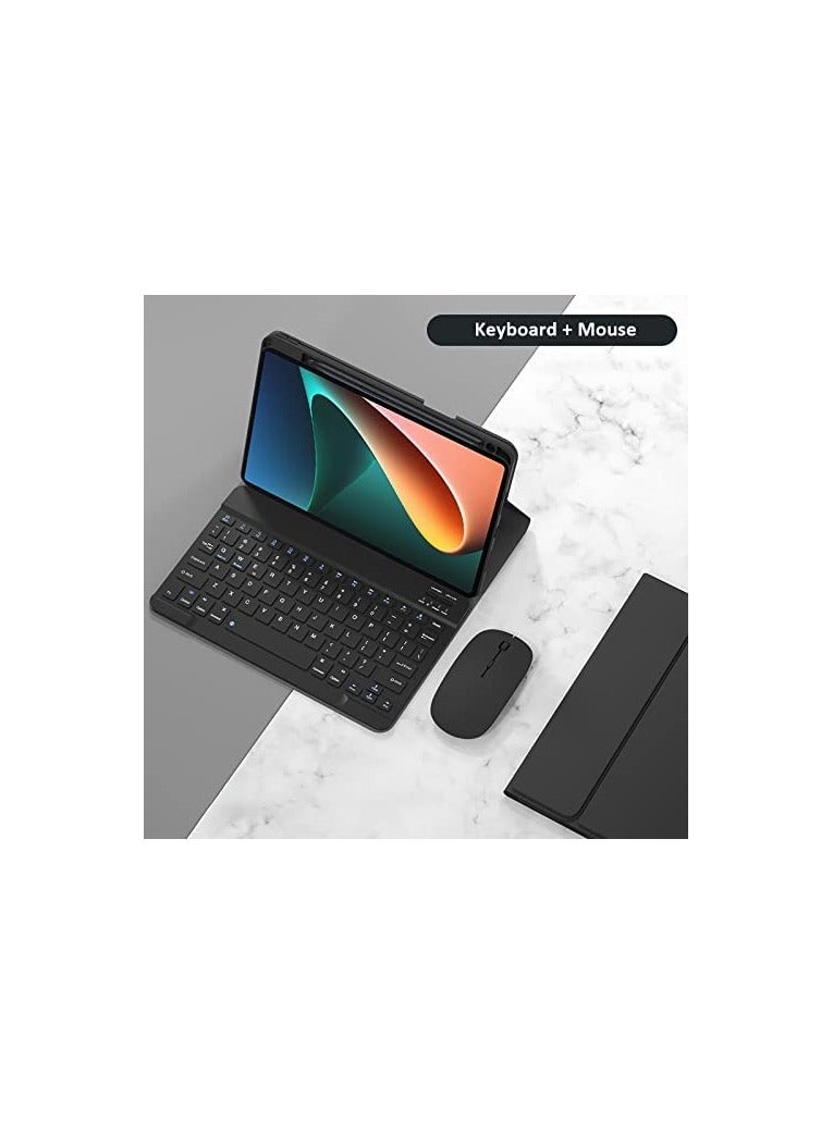 Arabic and English Keyboard Case with Mouse Compatible with Xiaomi Mi Pad 5 pro Pad 5 Detachable Keyboard Built in Pencil Holder Premium Slim Folio Stand Cover - Image 2