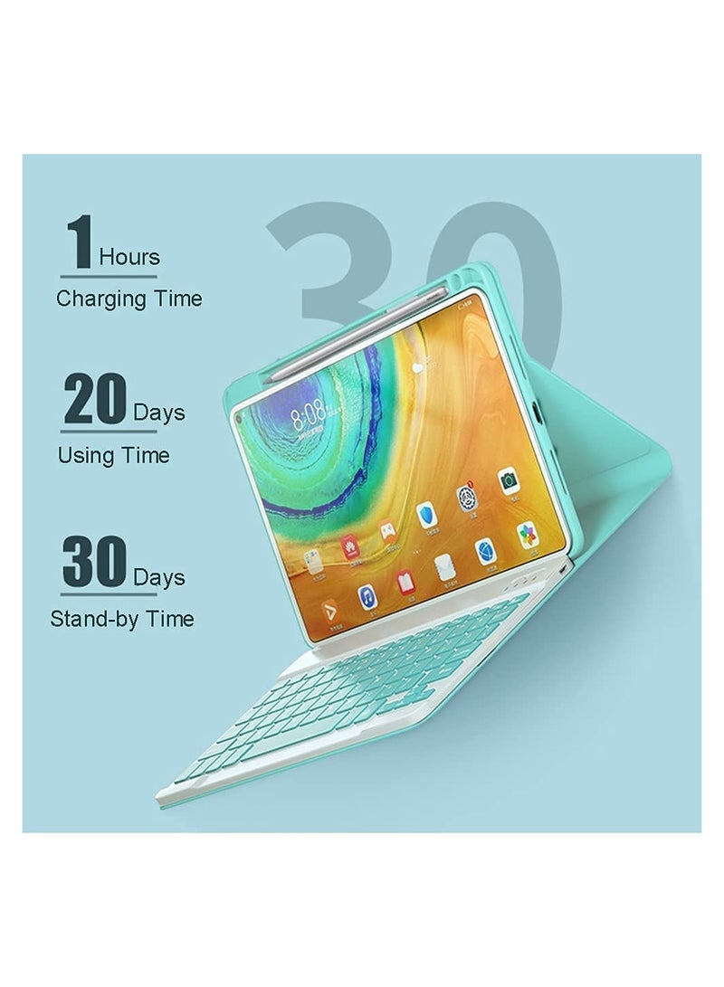 Arabic and English Keyboard Case with Mouse Compatible with Xiaomi Mi Pad 5 pro Pad 5 Detachable Keyboard Built in Pencil Holder Premium Slim Folio Stand Cover - Image 4