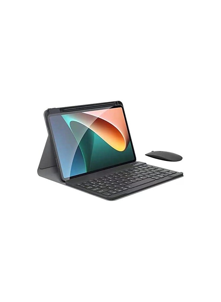 Arabic and English Keyboard Case with Mouse Compatible with Xiaomi Mi Pad 5 pro Pad 5 Detachable Keyboard Built in Pencil Holder Premium Slim Folio Stand Cover - Image 1