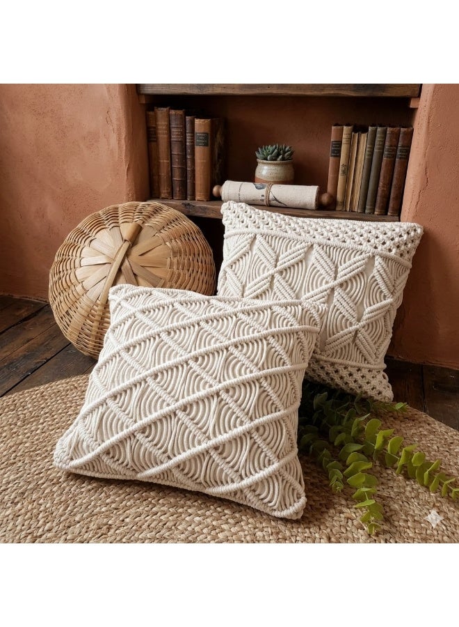 HMK CRAFTS كوشن  مكرمية يدوية مختلف التصميم  ليضيف لمسة فريد  فنية دافئة لديكور عصري - Image 1