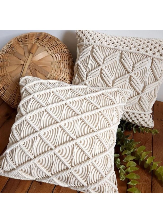 HMK CRAFTS كوشن  مكرمية يدوية مختلف التصميم  ليضيف لمسة فريد  فنية دافئة لديكور عصري - Image 2