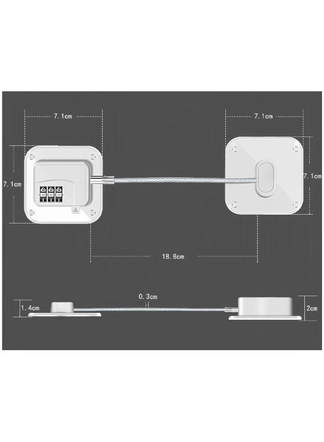 Beauenty Adhesive Password Protection Refrigerator Window Door And Cupboard Cabinet Children Safety Lock - Image 2