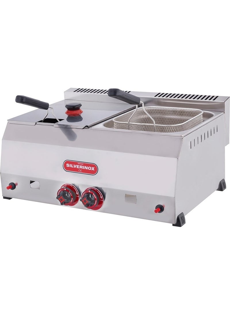 Işıkgaz Silverinox Industrial Double 8+8 Liter LPG Tube Fryer SLVR-2705-G 