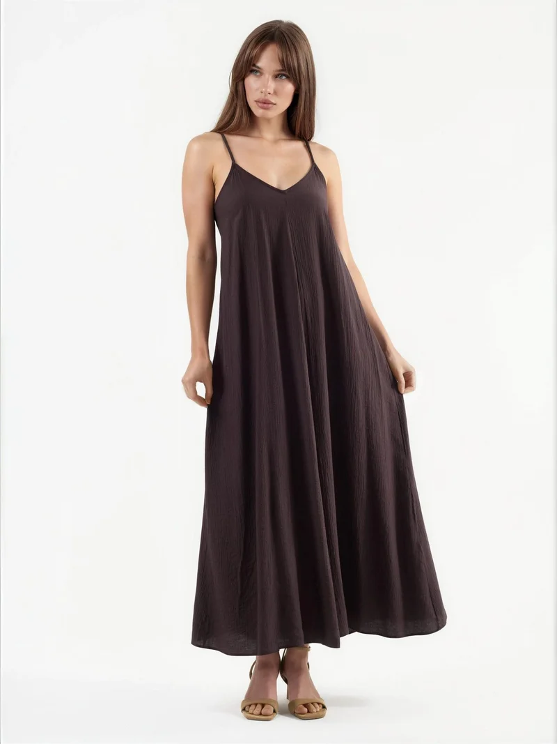 بوسيم BUSEM V-Neck Midi Slip Dress