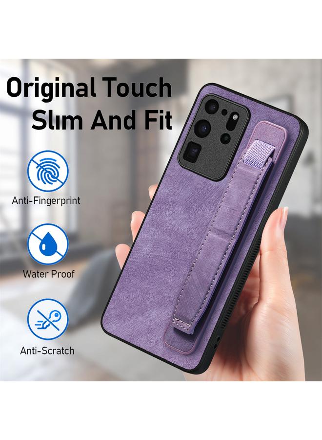 S-TOP Case For Samsung Galaxy S20 Ultra 5G Retro Wristband Holder Leather Back Phone Case - Image 5