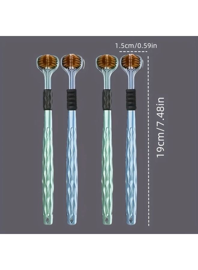 2pcs Ergonomic Full Coverage Three Sided Toothbrush With Soft Volcano Bristles For Braces And Dentures - Image 3