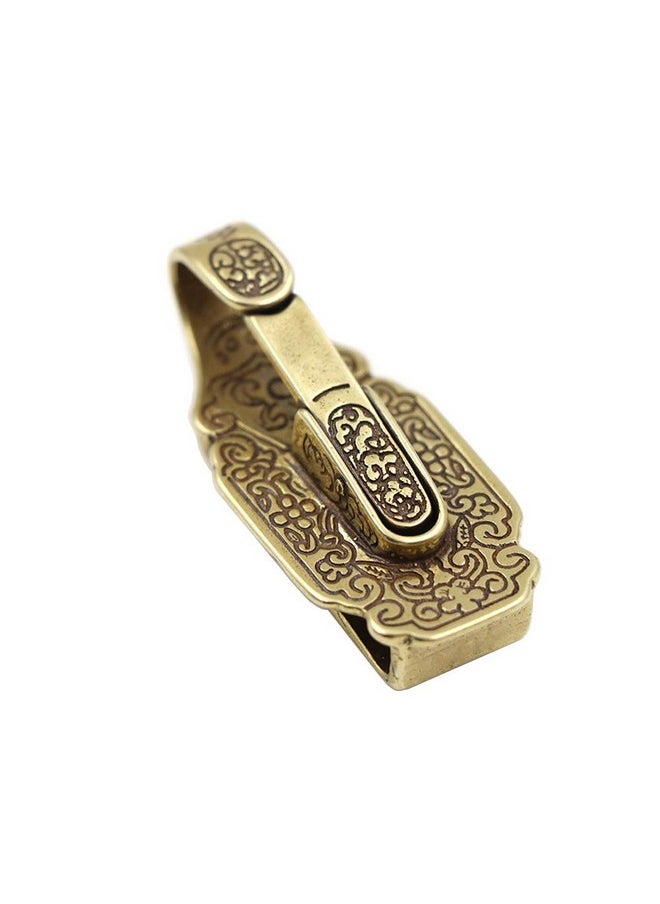 Run  - Pack Of 1 Retro Brass Waist Belt Clip Keychain Belt Loop Key Holder Keyring Wallet Chain - Image 1