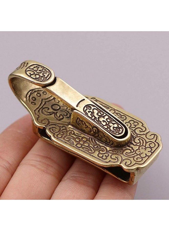 Run  - Pack Of 1 Retro Brass Waist Belt Clip Keychain Belt Loop Key Holder Keyring Wallet Chain - Image 1