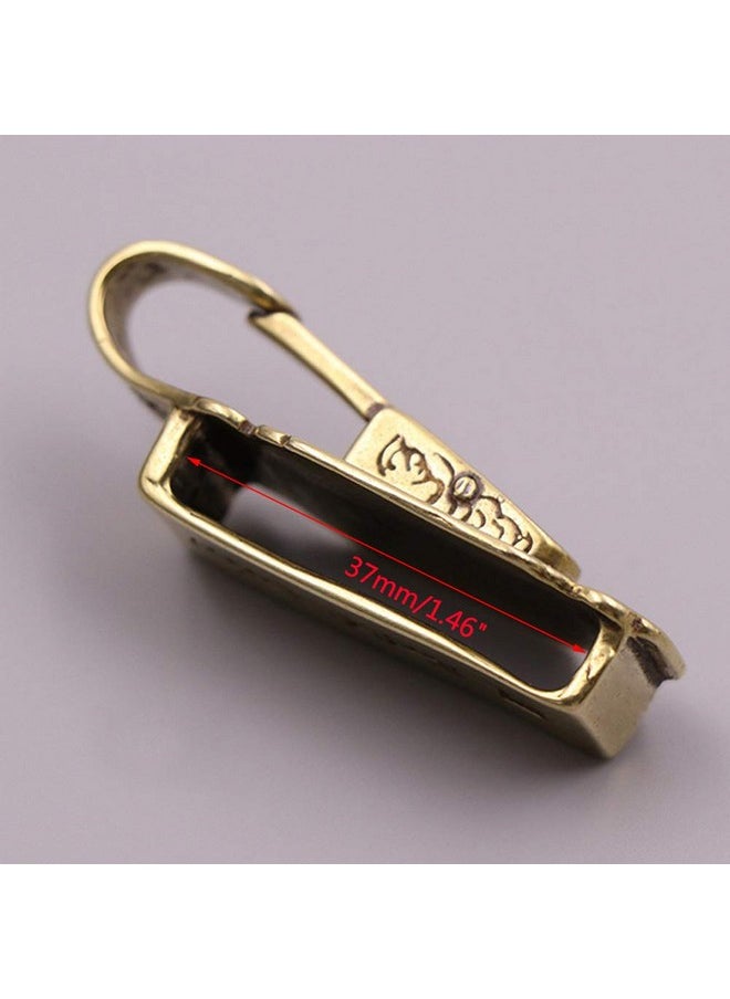 Run  - Pack Of 1 Retro Brass Waist Belt Clip Keychain Belt Loop Key Holder Keyring Wallet Chain - Image 1