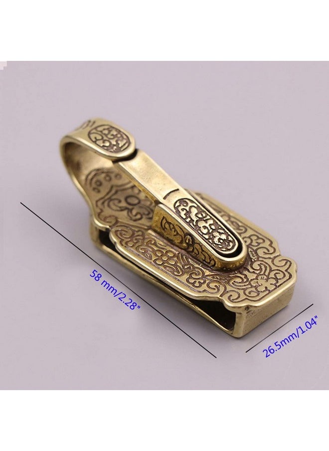 Run  - Pack Of 1 Retro Brass Waist Belt Clip Keychain Belt Loop Key Holder Keyring Wallet Chain - Image 1
