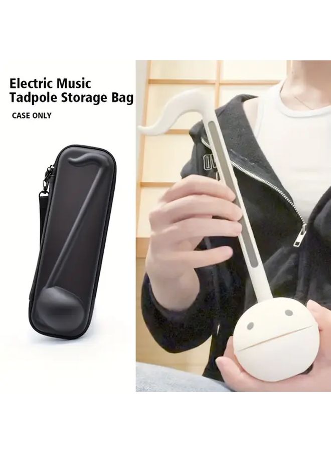 Black Bag EVA Protective Storage Case For Otamatone Electronic Musical Instrument Tadpole Shaped Medium Sized Durable Portable Travel Performance Secure Zipper Closure - Image 1