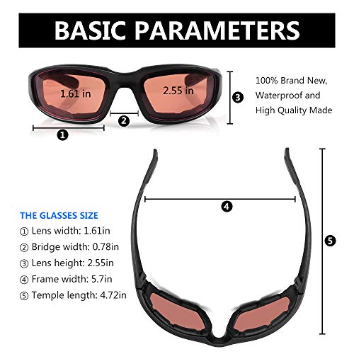 surpassme Motorcycle Ridding Glasses Goggles Protective Eye Wear - Image 4