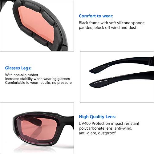 surpassme Motorcycle Ridding Glasses Goggles Protective Eye Wear - Image 3