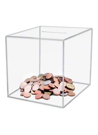 18 × 18 cm Acrylic Piggy Bank - Break to Open Square Money Box for Adults (Transparent) - pzsku/ZA11C063591BAE6D0AB8EZ/45/1746222550/85a8f9fe-c923-4547-a41e-769cdb5a906d