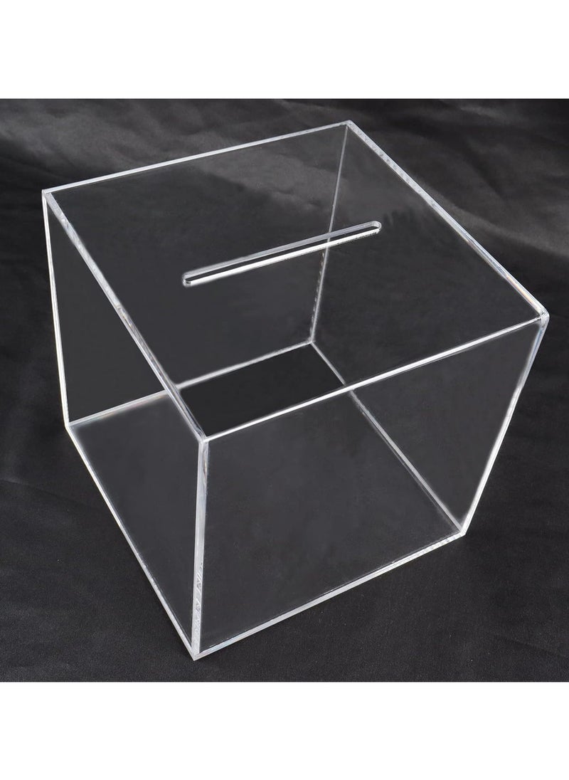 18 × 18 cm Acrylic Piggy Bank - Break to Open Square Money Box for Adults (Transparent)