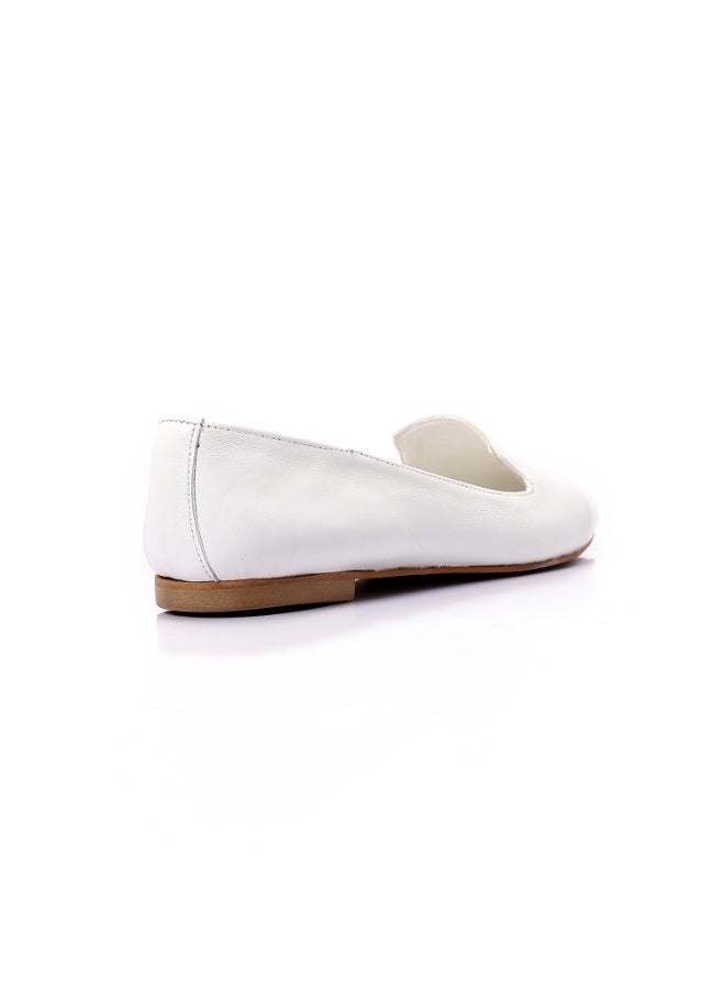 Mr.joe Espadrilles Toecap Slip On Leather Flats White For Women 3925 - Image 2