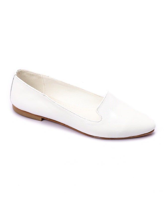 Mr.joe Espadrilles Toecap Slip On Leather Flats White For Women 3925 - Image 3