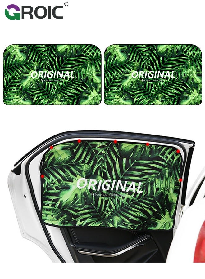 GROIC 2 Pcs Car Side Window Sun Shades, Magnetic Car Sun Shade Curtain for Side Window, Sunshade Protector Protects from Sun Glare Heat Blocks UV Rays Glare Car Interior for Side Window - Image 1