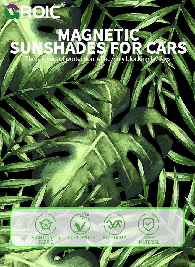GROIC 2 Pcs Car Side Window Sun Shades, Magnetic Car Sun Shade Curtain for Side Window, Sunshade Protector Protects from Sun Glare Heat Blocks UV Rays Glare Car Interior for Side Window - Image 4