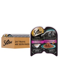 Sheba Sheba Gravy Indulgence Adult Wet Cat Food Salmon Entree in Extra Gravy, 2.6 oz. Twin-Pack Trays (24 Count, 48 Servings)  - Image 1