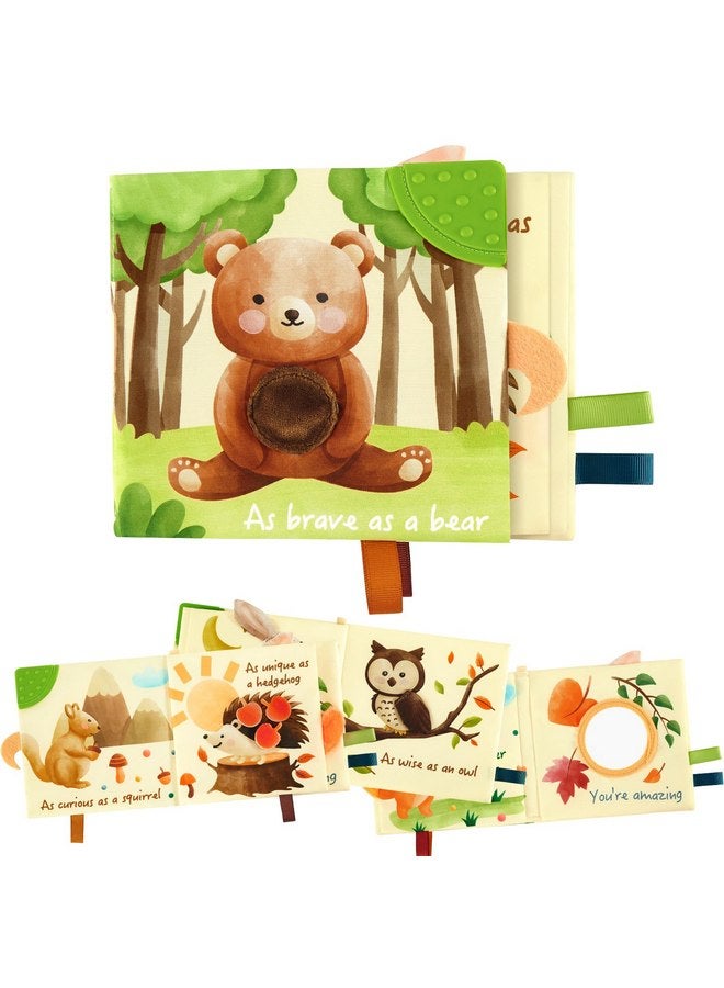 Wernnsai WERNNSAI Soft Baby Book with Touch and Feel Pages Crinkle Book 0-6 Months Sensory Cloth Book with Textured Animals, Mirror & Crinkle Paper Infants Toys  - Image 1