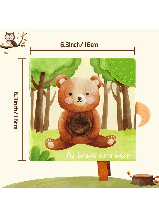 Wernnsai WERNNSAI Soft Baby Book with Touch and Feel Pages Crinkle Book 0-6 Months Sensory Cloth Book with Textured Animals, Mirror & Crinkle Paper Infants Toys  - Image 2