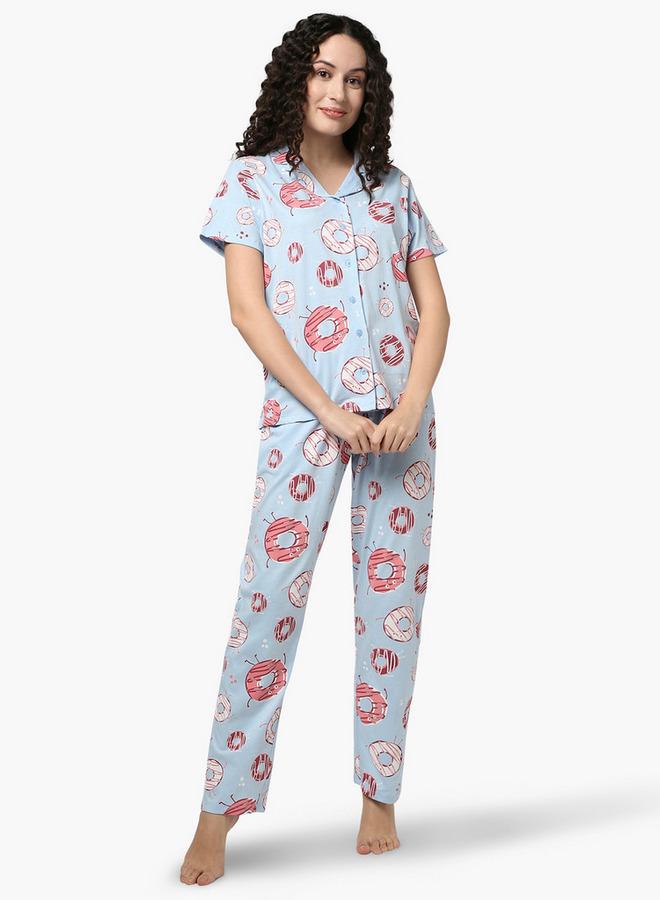 Zivame All-Over Doughnut Print Pyjama Set - Image 4