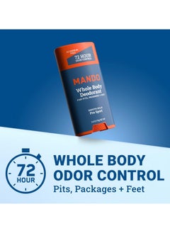 Mando Mando Whole Body Deodorant For Men - Smooth Solid Stick - 72 Hour Odor Control - Aluminum Free, Baking Soda Free, Skin Safe - 2.6 ounce (Pack of 2) - Pro Sport  - Image 1