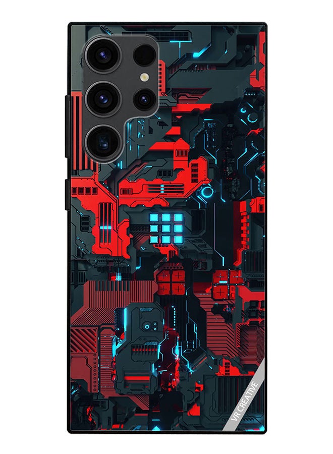 VR CREATIVE Protective Case Cover For Samsung Galaxy S23 Ultra 5G Circuit Design Multicolour - Image 1