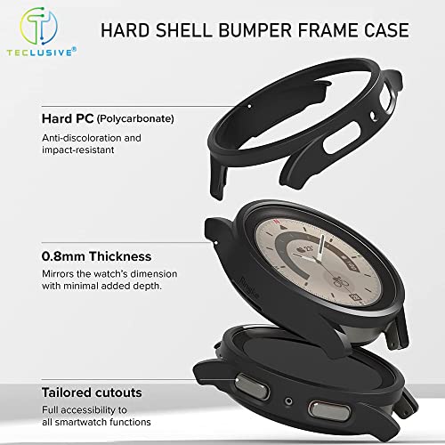 T TECLUSIVE Curved Protective Slim Bumper Case Cover Compatible for Galaxy Watch 7 44mm | Hard Shell Bumper Side Edge Protection Case for Galaxy Watch 7 (Silver, 44mm) - Image 5