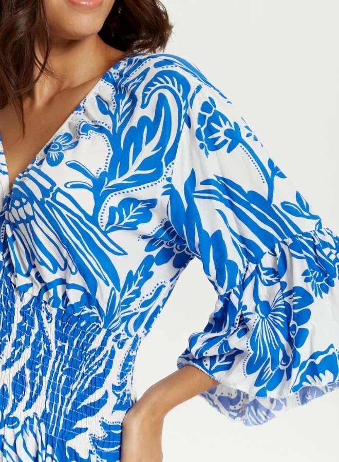 Hoxton Gal Floral Print Maxi Dress