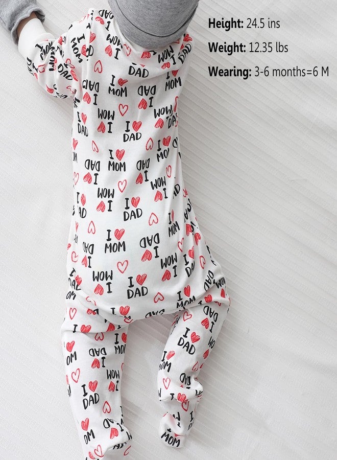 MAMIMAKA Baby Girls One-Piece Footies Romper 2-Way Zip Cotton Bodysuit Long-Sleeve Jumsuit, 6-9 Months - Image 5