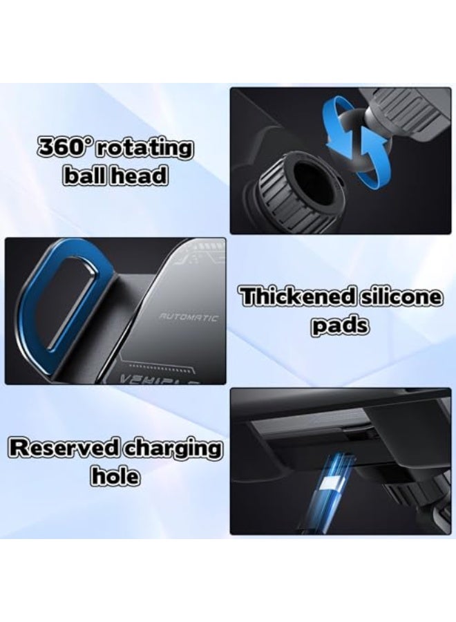OneNine Wireless Car Charger Phone Holder Mount, 15W Fast Charging, Auto-Clamp, One-Touch Rotation, Vent Mount for Smartphones - Image 3