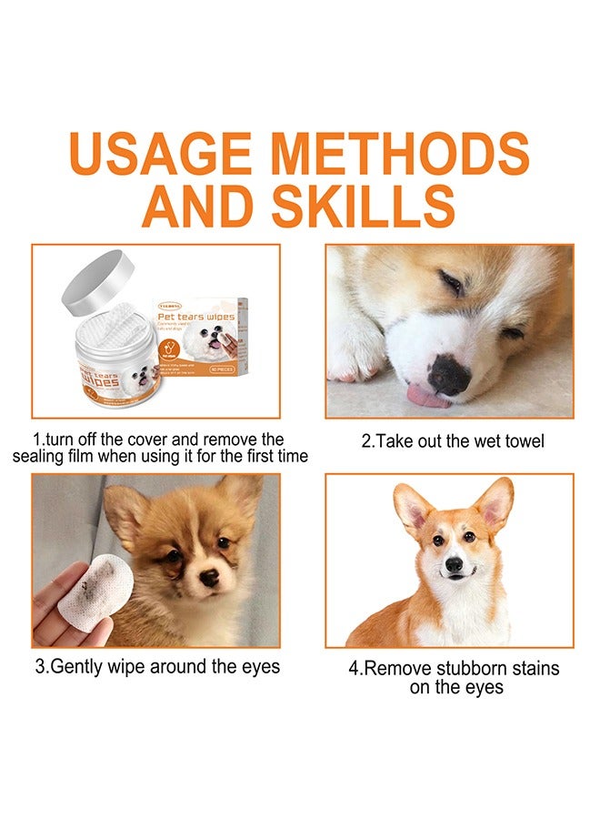 YEGBONG 60 Pcs Pet Eye Cleaner Tear Stain Remover For Dogs Cats Wipes Eye Wash Pads For Gentle Cleaning Eyes Debris Discharge and Mucus Secretions - Image 3