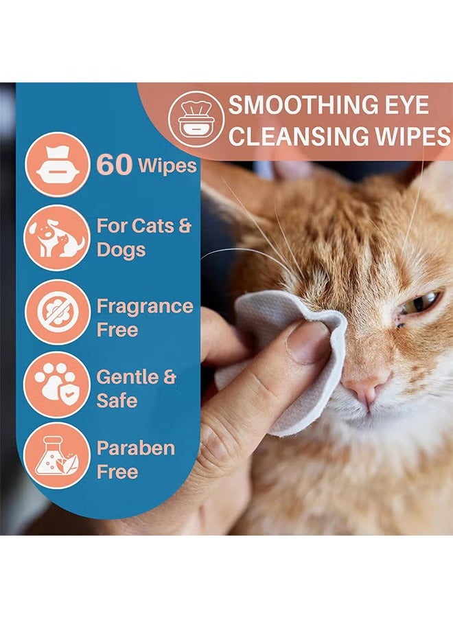 YEGBONG 60 Pcs Pet Eye Cleaner Tear Stain Remover For Dogs Cats Wipes Eye Wash Pads For Gentle Cleaning Eyes Debris Discharge and Mucus Secretions - Image 5