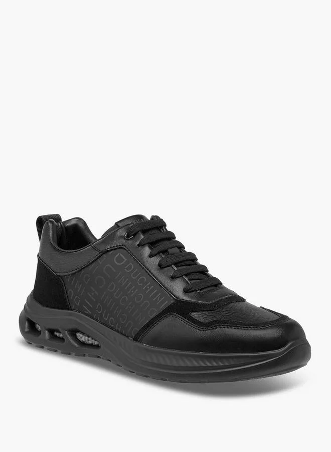 DUCHINI Men Monogram Print Lace-Up Sneakers