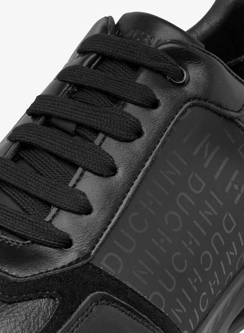 Duchini BLACK Men Monogram Print Lace-Up Sneakers for Men | Best Price UAE