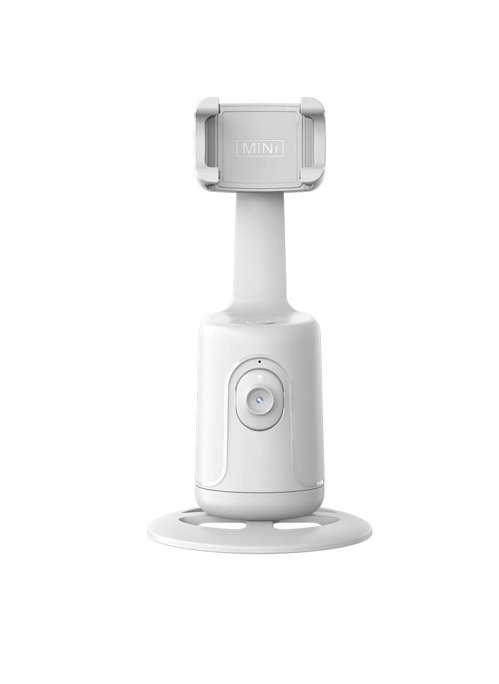 Auto Face Tracking Phone Holder, Intelligent AI Mini Selfie Stick, Smart 360 Degree Selfie Stabilizer Phone Holder Gimbal With Adjustable Lens For Smartphone Vlog Live Streaming, (White)