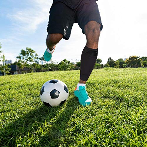 Hersent Soccer Shin Guard Sock,Leg Performance Support Football Compression Calf Sleeves with Pocket Can Holding Shin Pads,Comfort Breathable Youth Soccer Shin Guard Holders for Beginner or Elite Athlete - Image 5