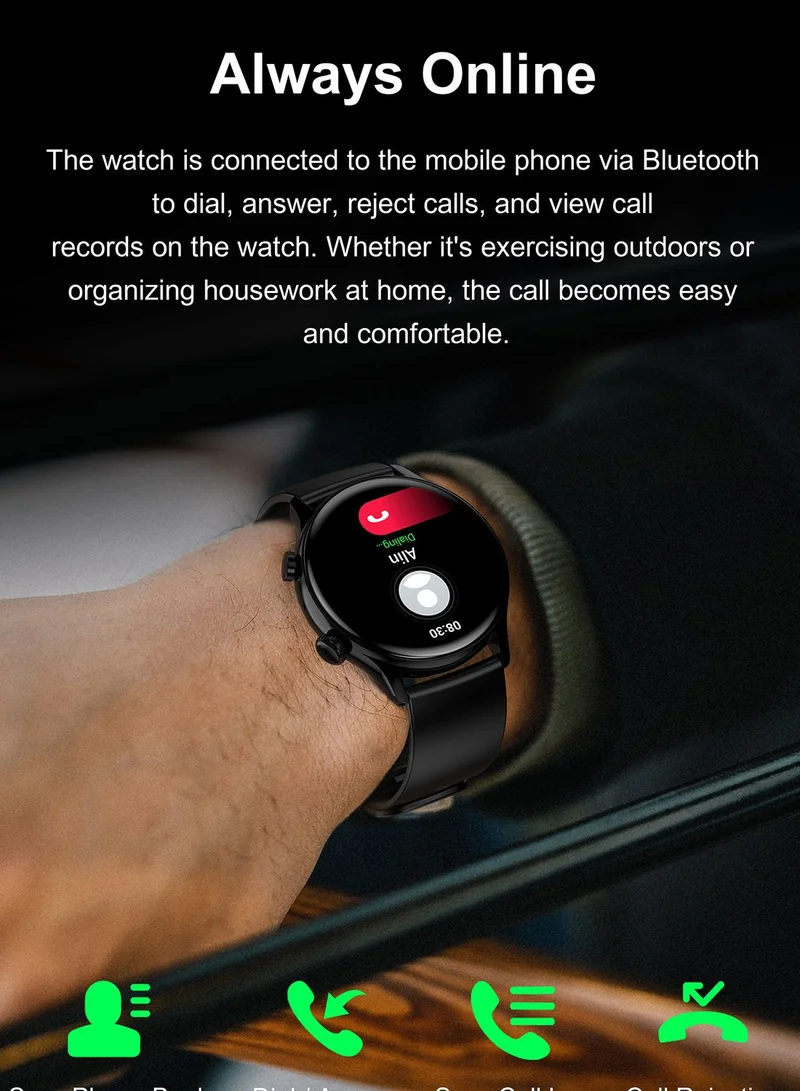Seventy Five Smart Watch With Leather & Silicone Strap Set