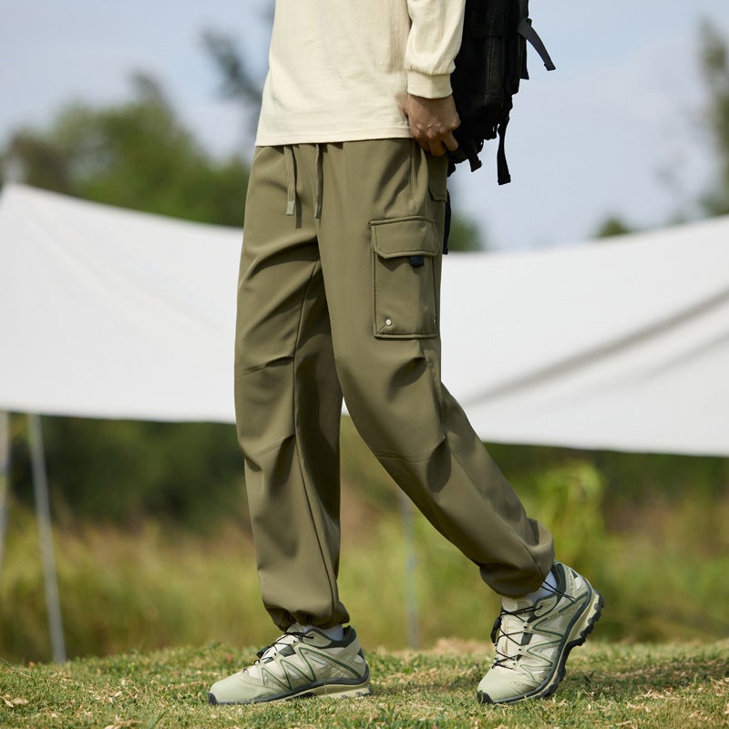 Fleece-Lined Outdoor Rush Pants Men'S And Women'S Climbing Windproof Waterproof Casual Pants Men'S Pants Winter Couple'S Crock Pants