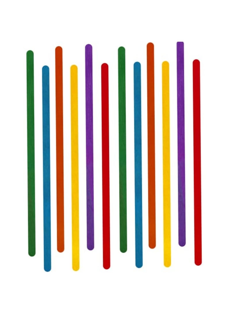 SBC 50-Piece Wooden Popsicle Sticks 0.6x18cm Size Assorted Colours - Image 2